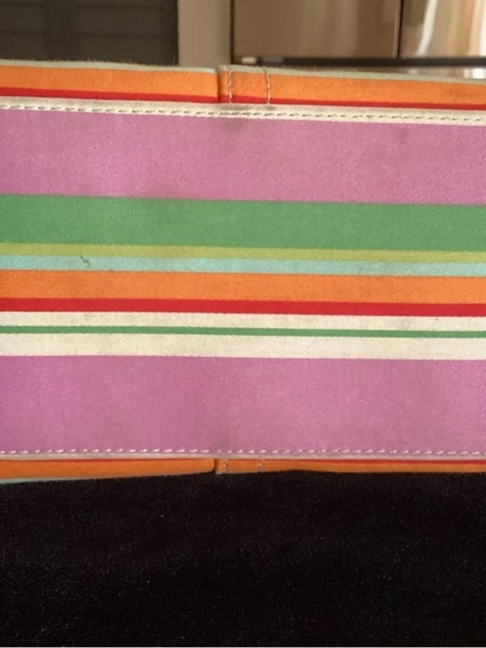 Coach Hampton Multicolor Striped Shoulder Bag with White Trim - Picture 6 of 11